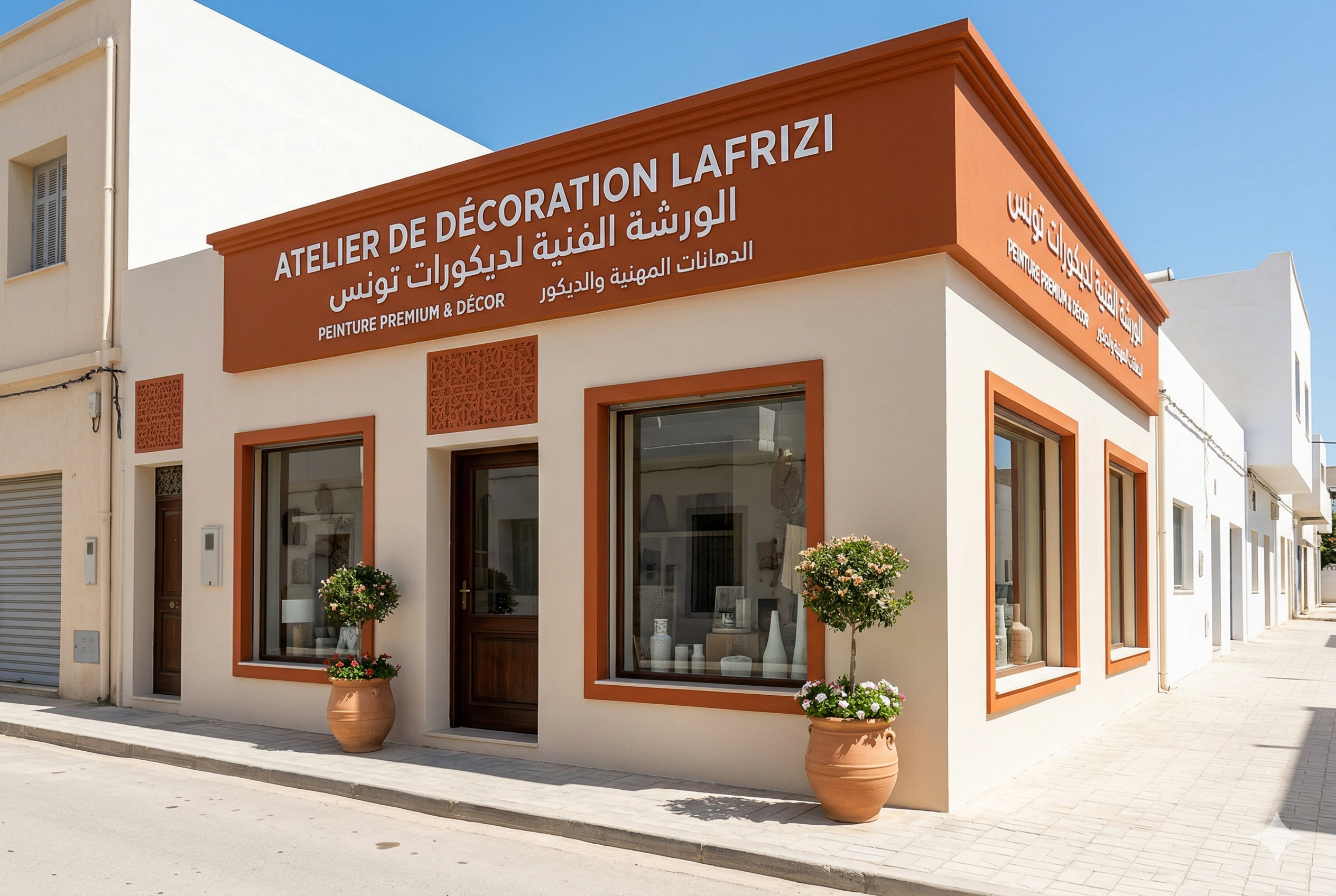 Façade commerce bâtiment professionnel Lafrizi Painting